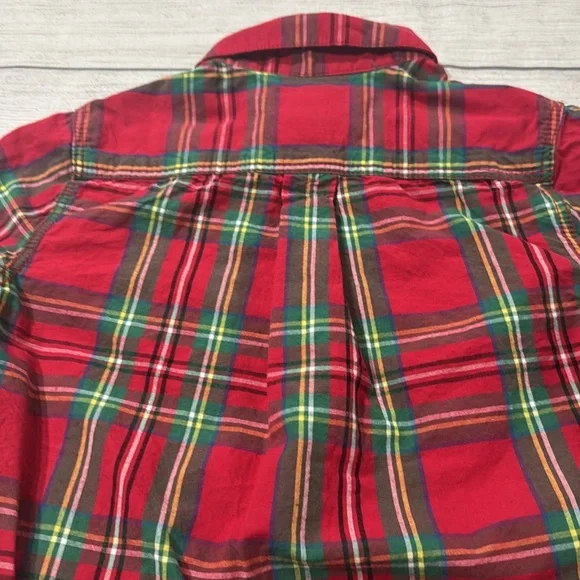 Tommy Bahama Boys Red Plaid Button Down Shirt - Picture 7 of 7